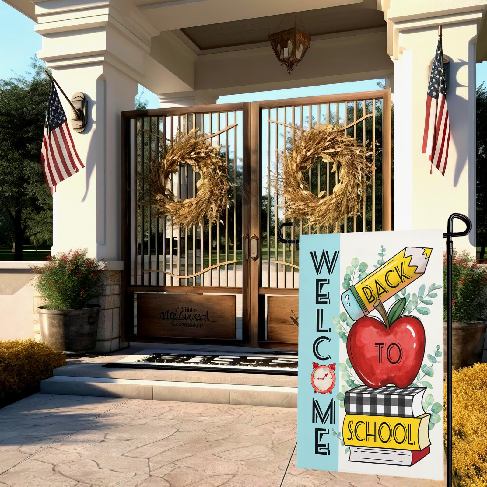 Baccessor Gartenflagge 'Back To School' – 32,5x45,7 Cm, Doppelseitig, Wetterfest