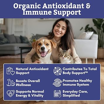 Wholistic Pet Organics Spirulina Powder for Dogs and Cats - Antioxidant Support for Dogs and Cats - Immune Support Supplement, Promotes Overall Wellness - Human-Grade Superfood for Pets - 85 Scoops