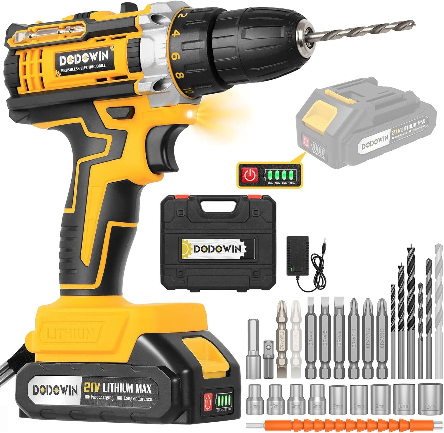 Taladro Atornillador Dodowin 21V Compacto