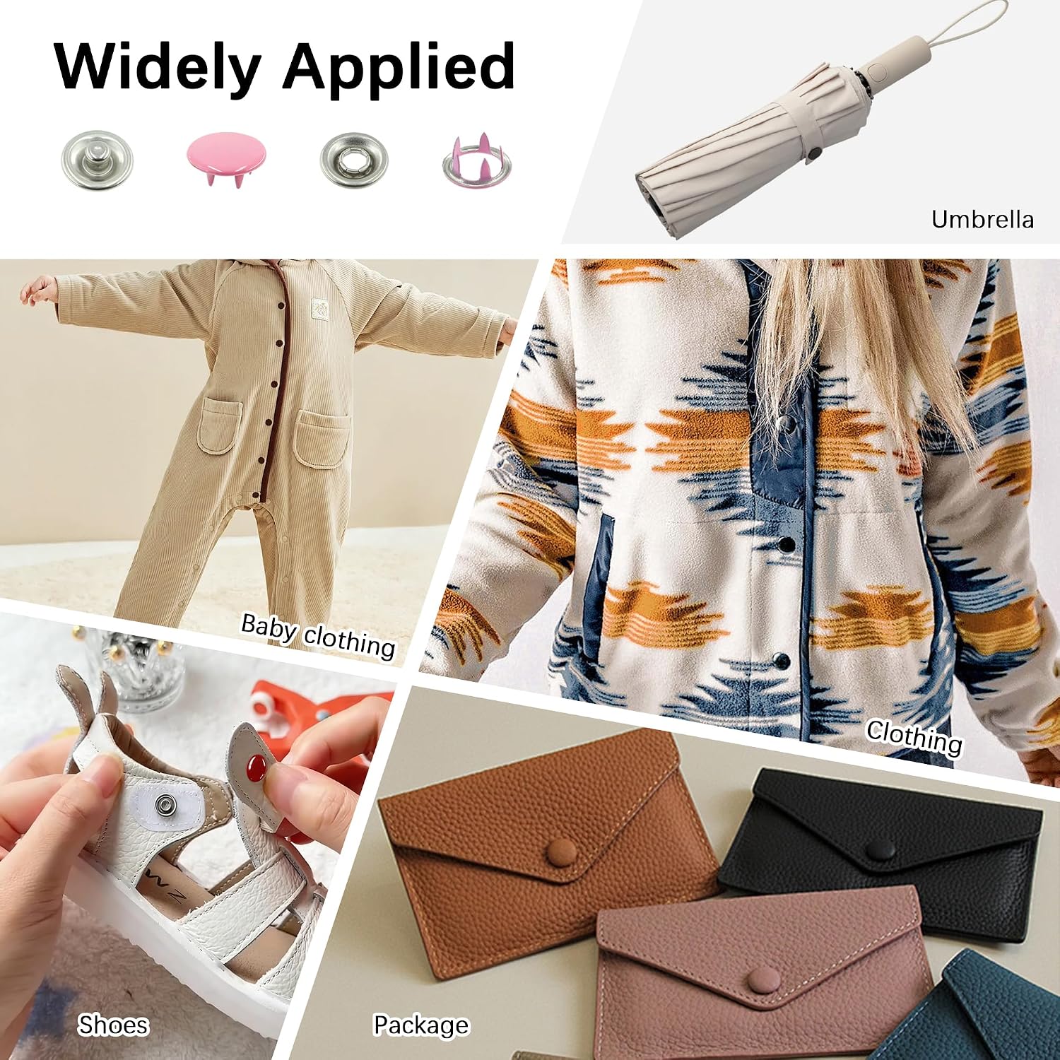 240 Sets Snaps Buttons Fastener kit Hollow Steel Prong Snaps Buttons with Pliers Press Tool for DIY Crafts Clothes Hats Bags Sewing (Hollow & Solid)
