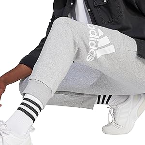 Adidas Men's Essentials Fleece Tapered Cuff Big Logo Pants