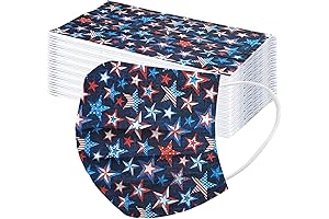American Flag Masks Disposable - Patriotic Adult Face Coverings for Independence Day