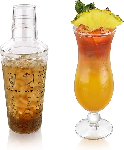 Miniatura 10 de True Maraca - Coctelera de recetas con tapa y colador integrado 16 onzas