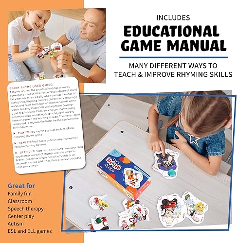 Miniatura 5 de Juego de rompecabezas de rima, juego de rompecabezas de 4 piezas, juegos educativos de preescolar, juegos de terapia del habla