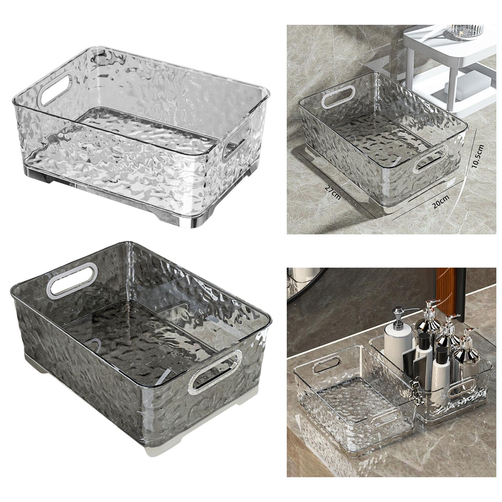 Enakshi® Cosmetic Storage Box Bathroom Organizer Case for Bathroom Cabinet Countertop Silver|Home & Garden | Household Supplies & Cleaning | Home Organization | Storage Boxes 4