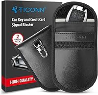 Vista 15 de TICONN Faraday - Bolsa para llavero, protector de jaula Faraday de 3.5 x 5.0 pulgadas, bloqueo de señal RFID para automóvil, bolsa antirrobo
