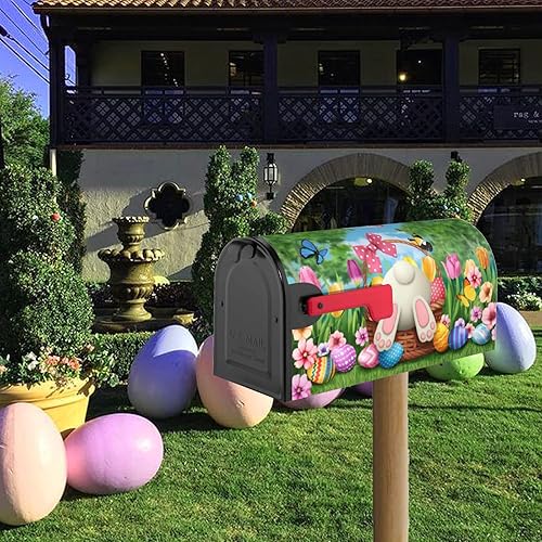 Miniatura 65 de Funda magnética para buzón de Navidad, diseño de árbol de copo de nieve de invierno, para jardín, patio, decoración del hogar, tamaño estándar, 21 x