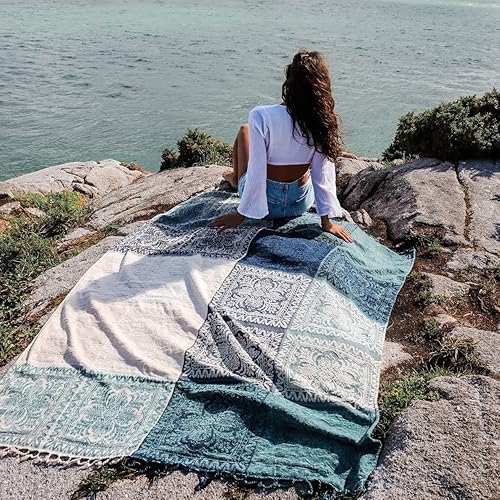 LORRIARD Southwestern Aztec - Manta bohemia para sofá, diseño tribal navajo del suroeste, decoración de pared con flecos bohemios, 50 x 70 pulgadas