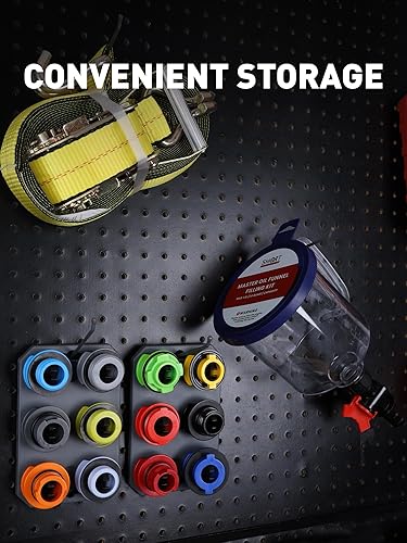 Miniatura 9 de SMART JERRY - Kit de embudo de aceite de motor a prueba de derrames  Embudo de cambio de aceite con 12 adaptadores y 2 tableros organizadores