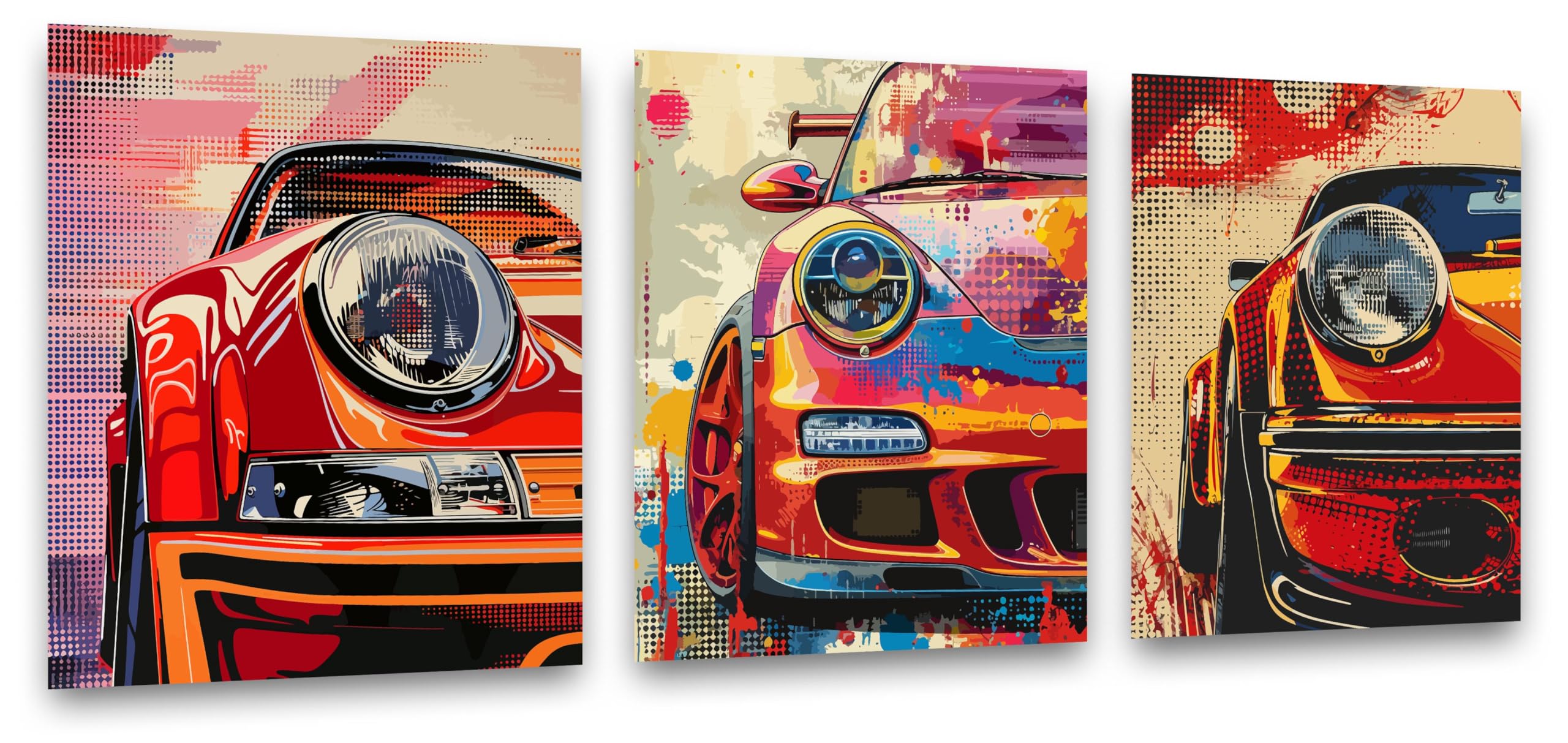 Inspirational Wall Art Co.Succeed | Set of 3 2023 Porsche 911 - Car Posters for Boys Room - Car Wall Decor - Car Room Decor - Car Posters for Men | 12x16 Inches Unframed
