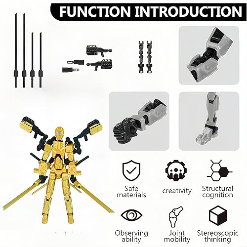Miniatura 4 de Juego de figuras T13 y Titan 13 juguetes paquete de 4 (figuras de acción impresas en 3D completado) (móviles multiarticuladas) (diseños de los mecas