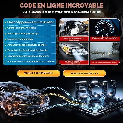 LAUNCH X431 Pro Elite Valise Diagnostic Auto Multimarque Diagnostic-Voiture,Codage Ligne ECU&Bidirectionnel,Diagnostic Complet Système,45+Fonctions Service,CANFD&DOIP,Extension Fonction Licence SGW - 3