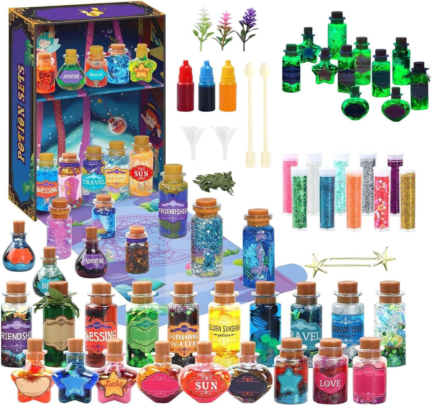Fairy Potion Kit | Creative Potions Making Craft Kit - Maker Creative Art Crafting Tools with Bottles for Girl Boys Kids Families Christmas