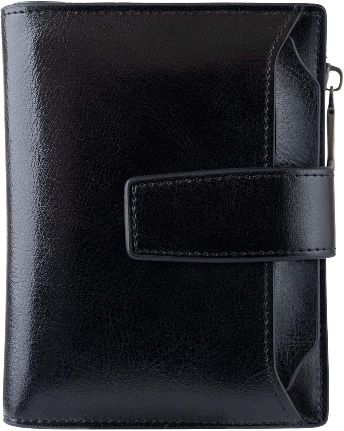 Bveyzi Women's Small Leather RFID Blocking Bifold Zipper Pocket Wallet Ladies Credit Card Slots Purse with id Window