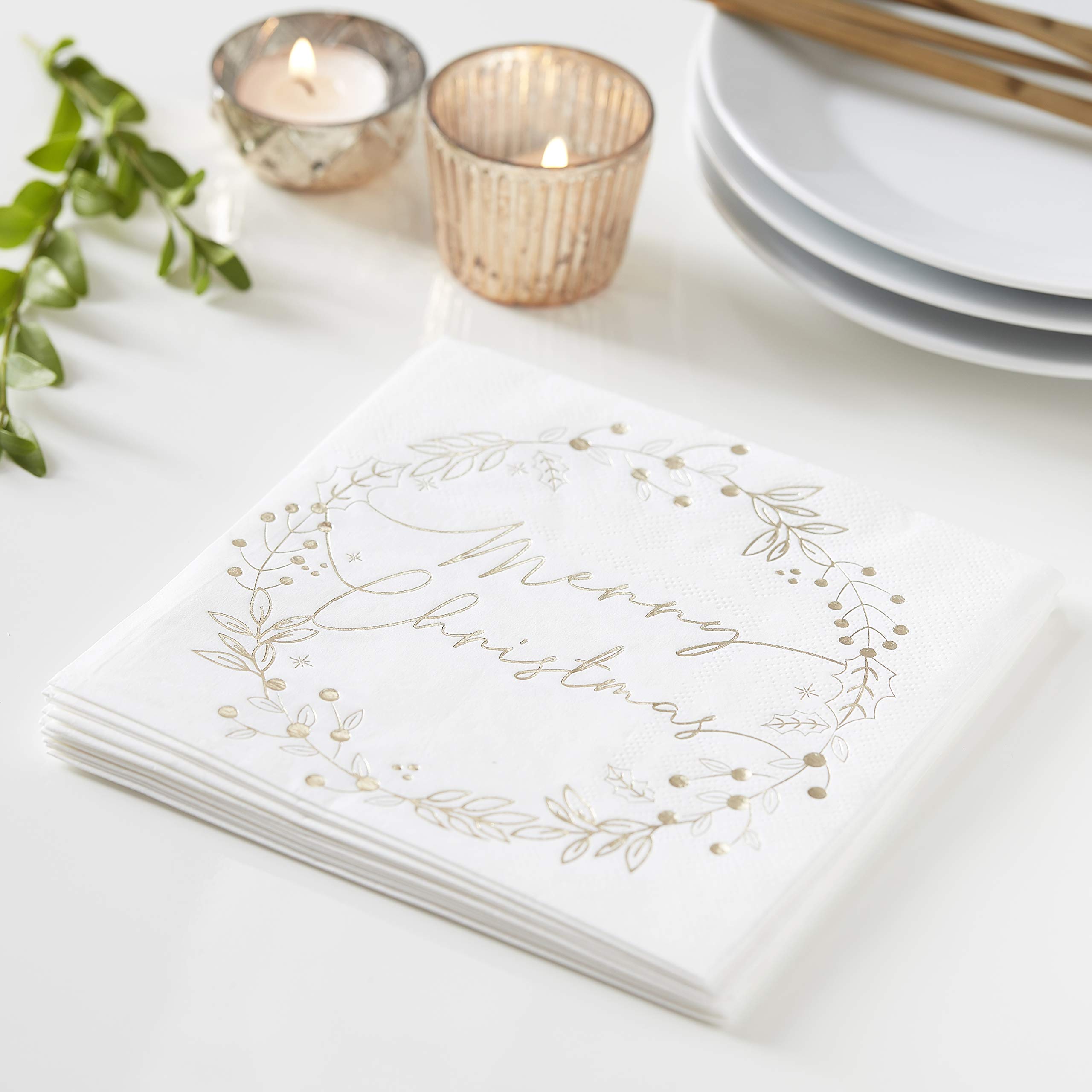 Ginger RayGold Foiled Merry Christmas Paper Napkin