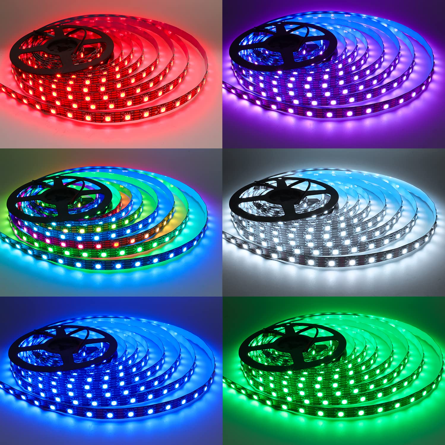 12V WS2815 Tira de luz LED, 5m RGB Señal Dual LED Píxeles Strip 300 LEDs IP30 Tiras LED Programable Direccionable Individualmente a Todo Color para DIY, Decoración Publicitaria