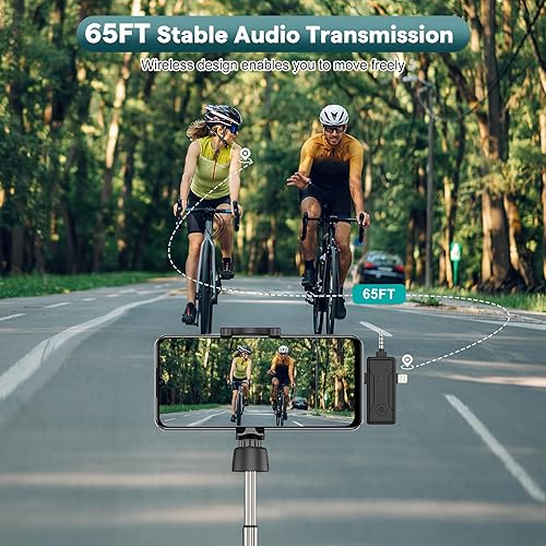 Miniatura 8 de Micrófono de solapa inalámbrico Lavalier para iPhone iPad - Mini micrófono de grabación de video para creador de contenido - Micrófonos de clip para