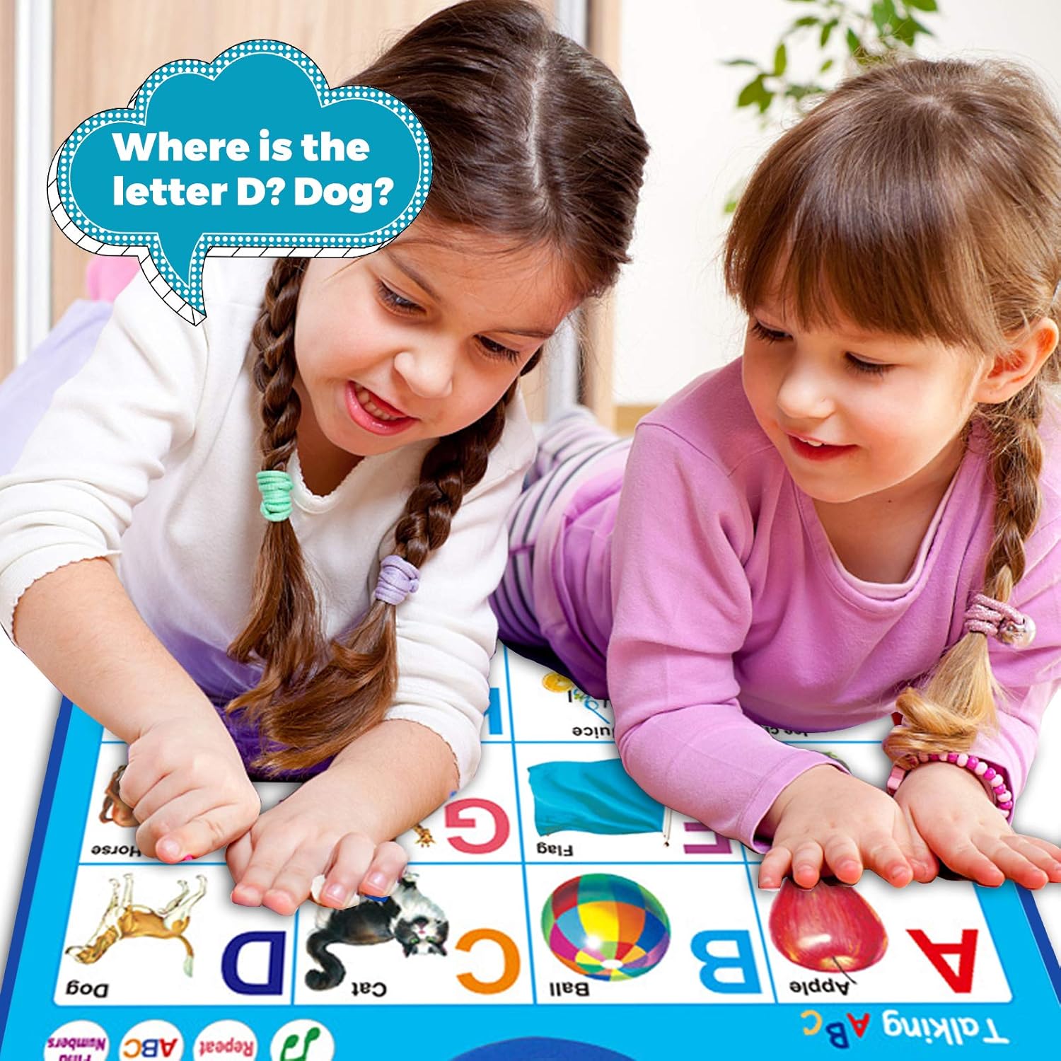 FYATTVA Electronic Interactive Alphabet Wall Chart, Talking ABC & 123s & Music Poster, Best Educational Toy for Toddler, Learning Toys for 3-5 Year Old Boys & Girls Daycare, Preschool, Kindergarten : Toys & Games