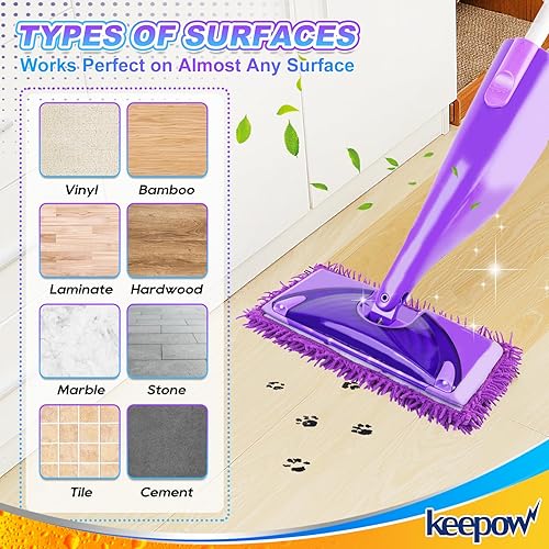 Miniatura 9 de KEEPOW Wet Jet - Recambios de almohadillas para trapeador Swiffer Wet Jet, almohadillas reutilizables mejoradas para Swiffer, almohadillas
