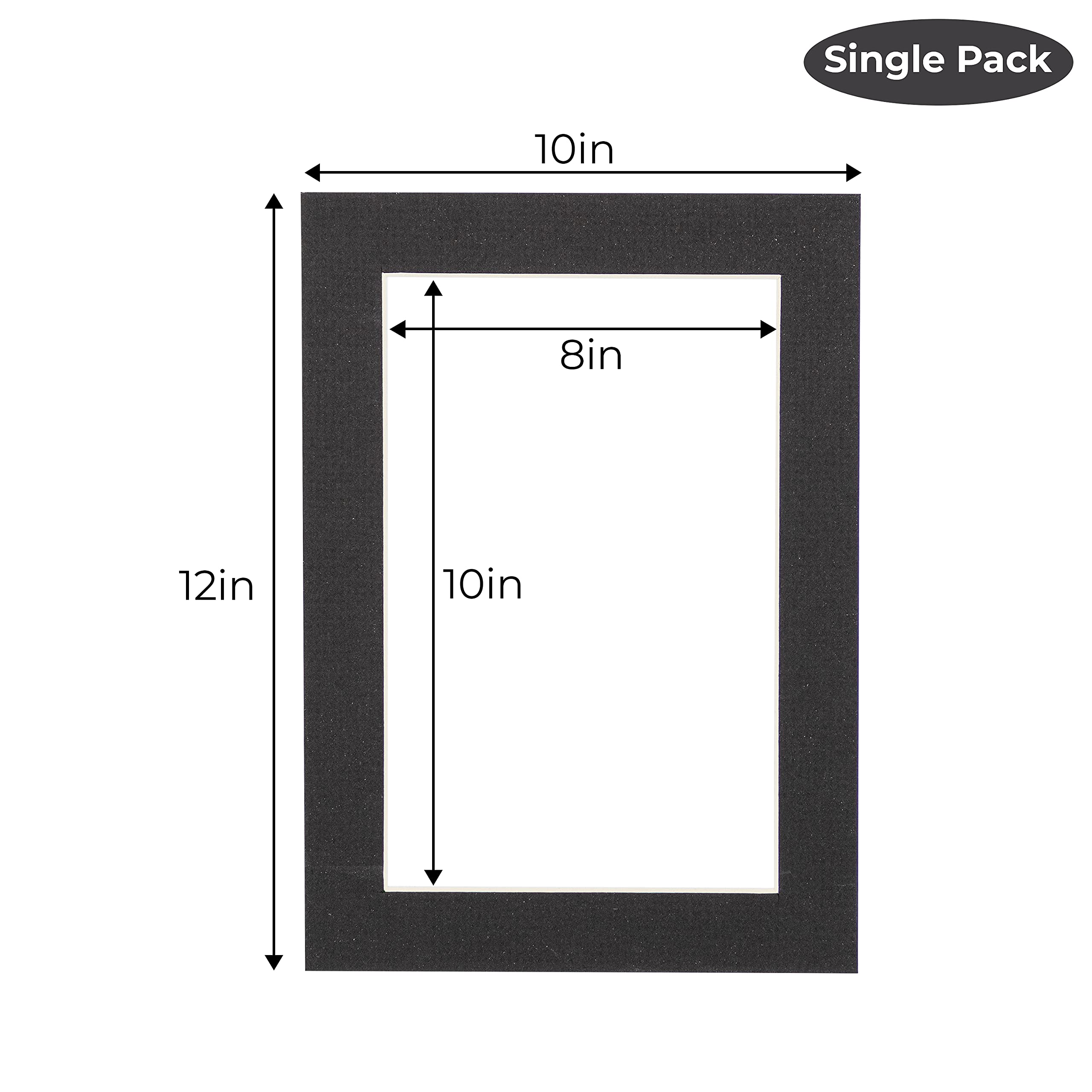 CountryArtHouse Textured Black Acid Free 28x40 Picture Frame Mats with White Core Bevel Cut for 24x36 Pictures - Fits 28x40 Frame - One Mat