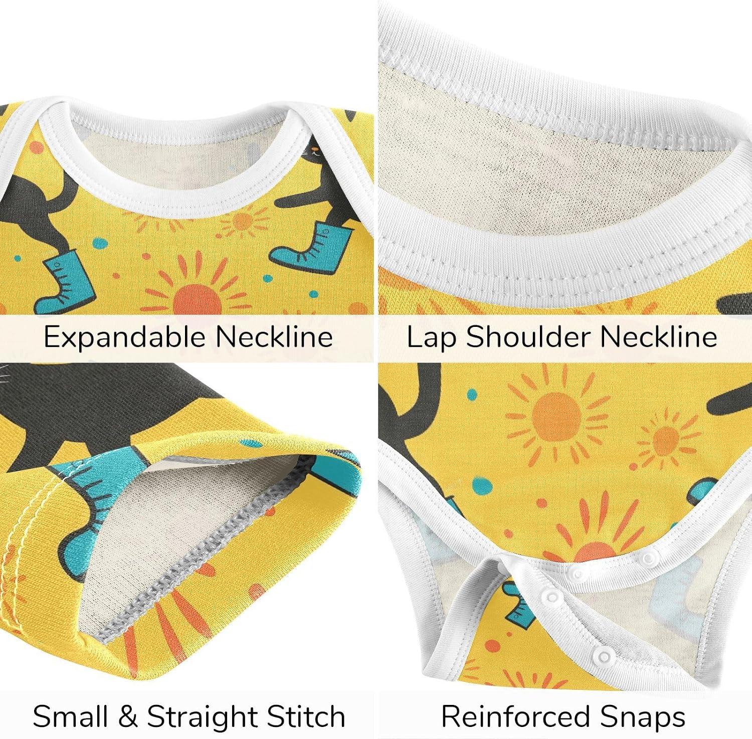 vvfelixl Baby Clothes Cat Blue Boots Sun Baby Bodysuits Set Unisex Short Sleeve Babys Pants Sets 0-3M