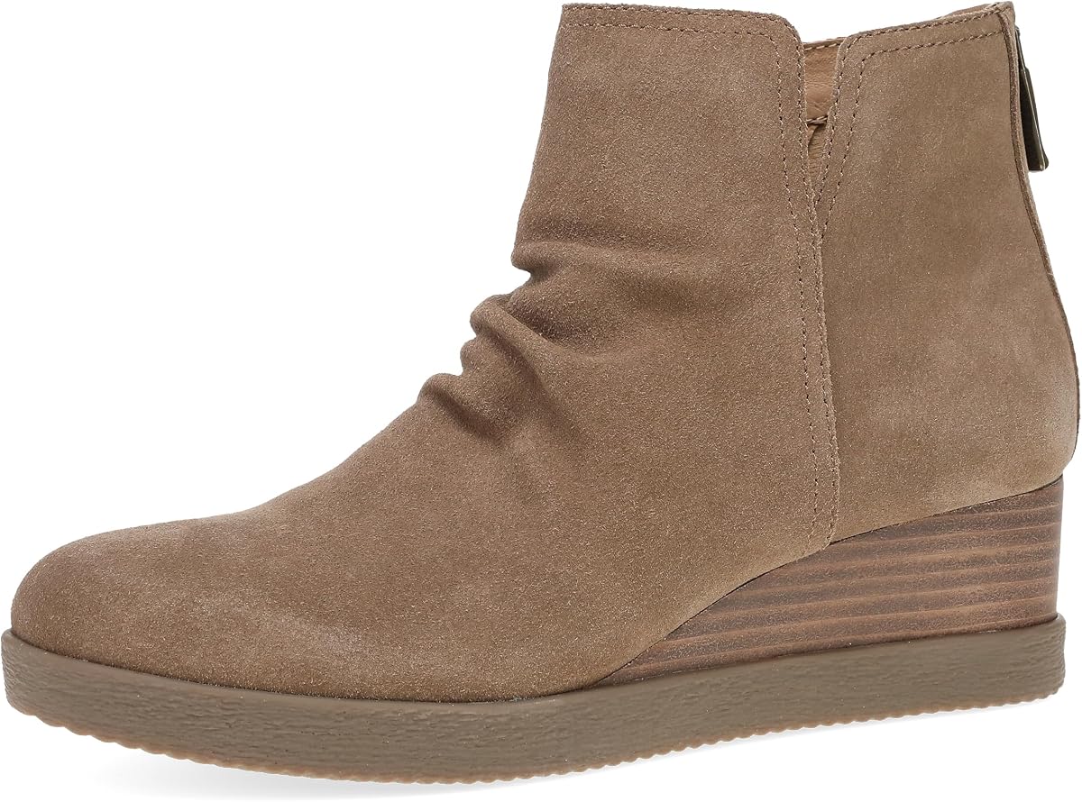 Dansko Stephanie Botín de cuña para mujer - Cuero impermeable duradero y tacón apilado de cuero