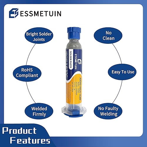 Miniatura 2 de Pasta de soldadura (Sn63/Pb37 T5 20G) para soldadura electrónica, pasta de plomo de estaño sin limpieza, pasta de soldadura para reparación de CPU