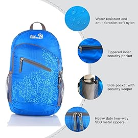 Outlander Packable Handy Lightweight Travel Hiking Backpack Daypack-Light Blue
