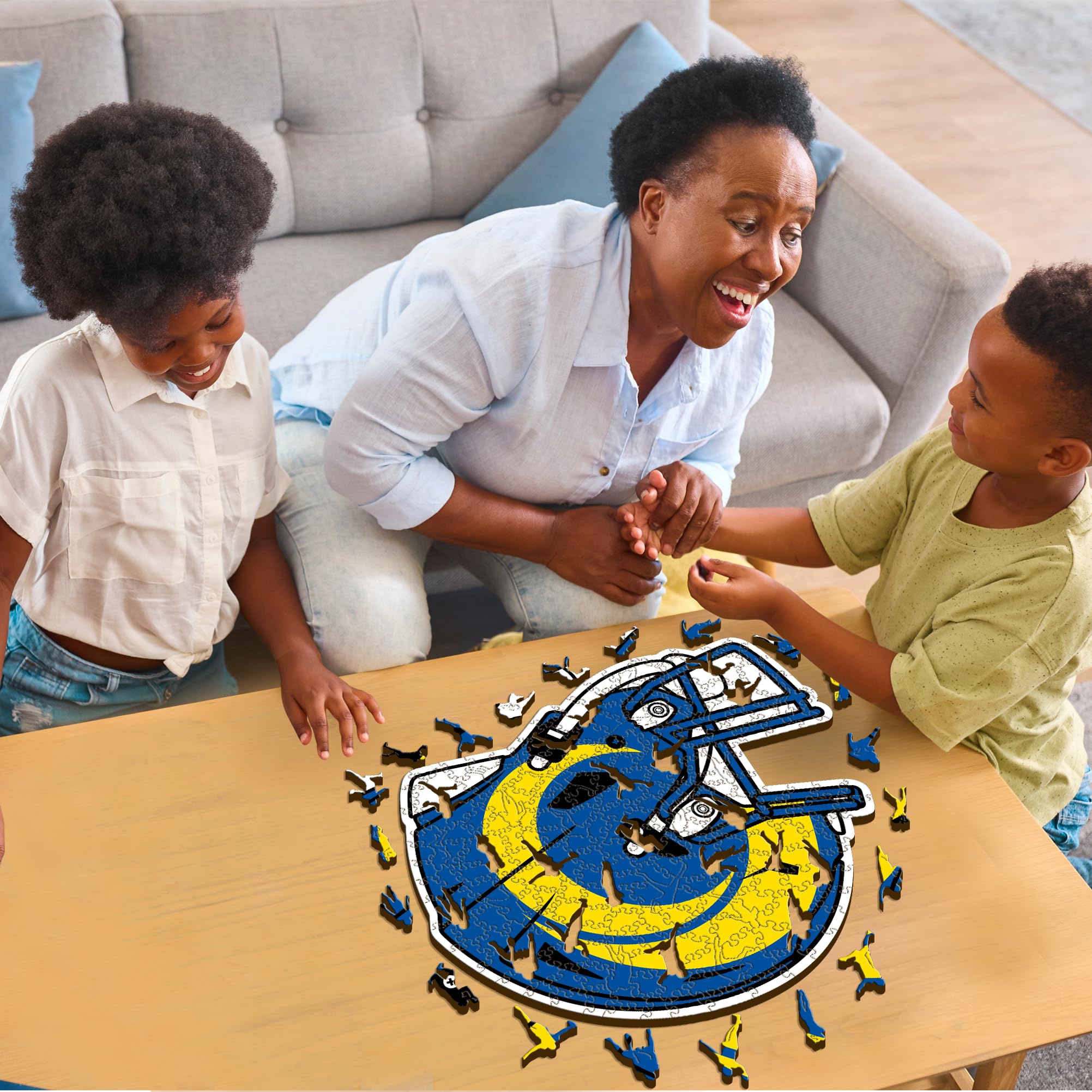 Iconic Puzzles -Oficjalnie licencjonowane 100% zrównoważone drewniane puzzle, Los Angeles Rams, M, 270 sztuk
