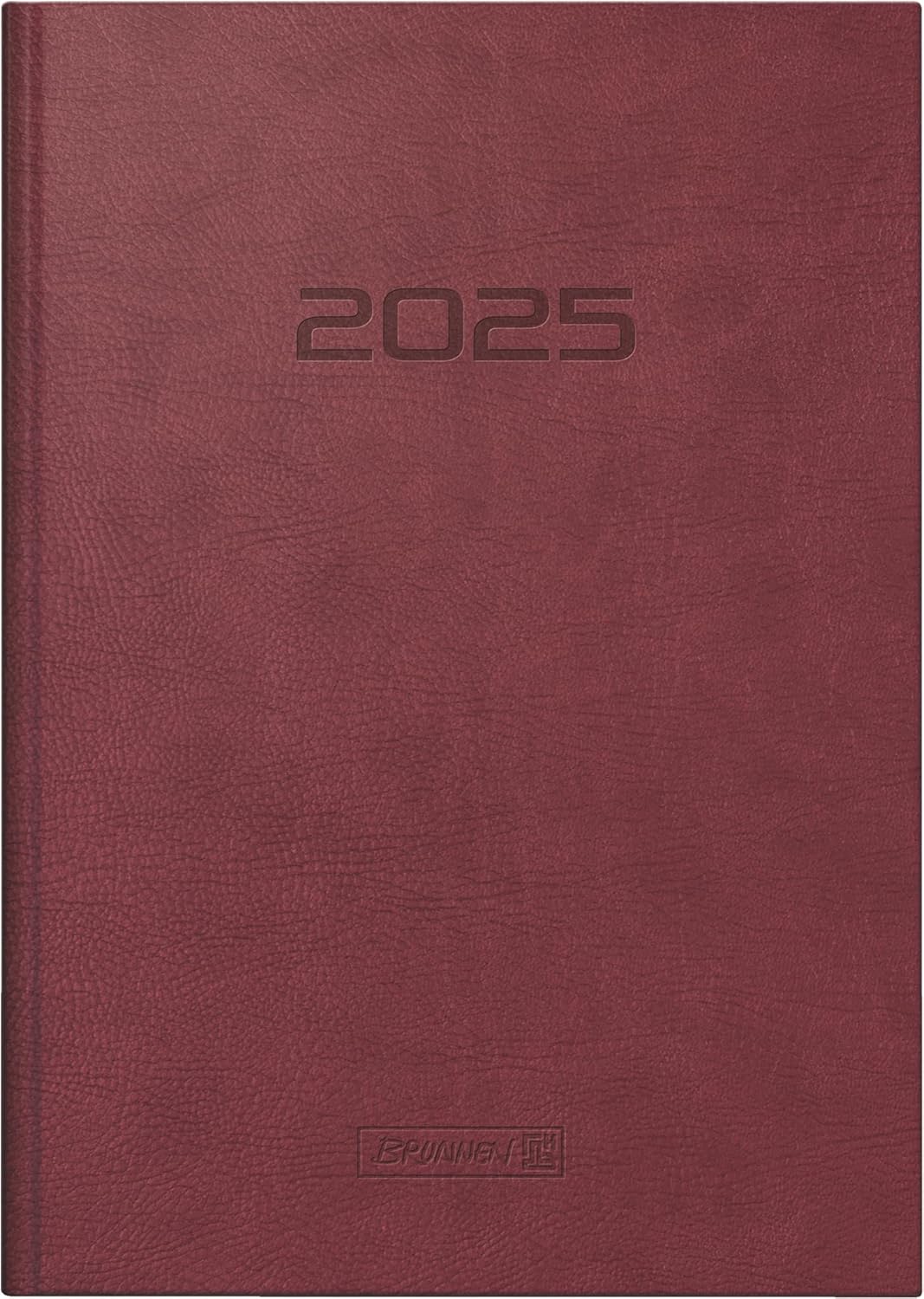 BRUNNEN Book calendar model 795 (2025), 1 page = 1 day, A5, 352 pages, faux leather cover, Prestige, brown
