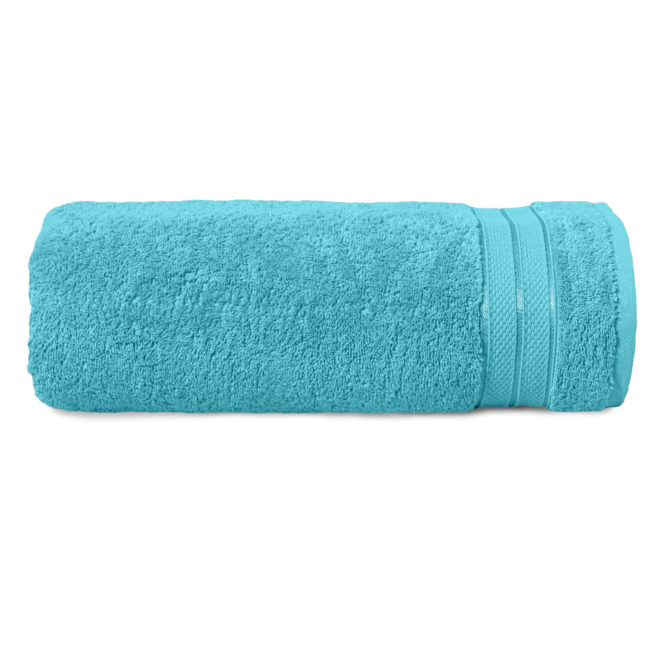 Elegant Comfort Three Line Popcorn Towel Set for Bathroom 35 x 70 inches, Premium Hotel Quality 1-Pack Jumbo Towels, 100% Turkish Cotton, Soft and Durable, Quick Dry and Highly Absorbent, Aqua