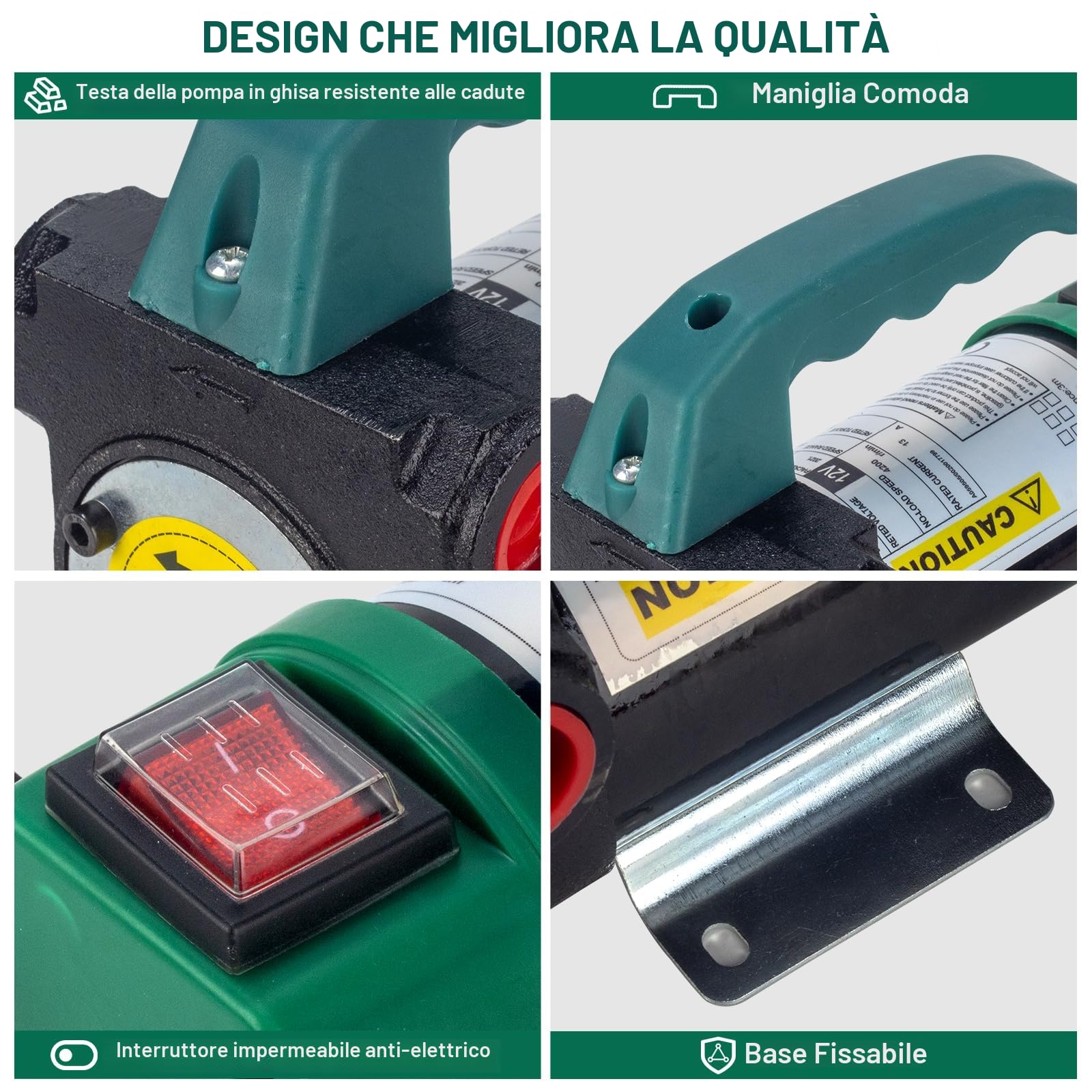 12V 260W Pompa Gasolio per Diesel 45L/Min Pompa Elettrica per Transferimento Carburante