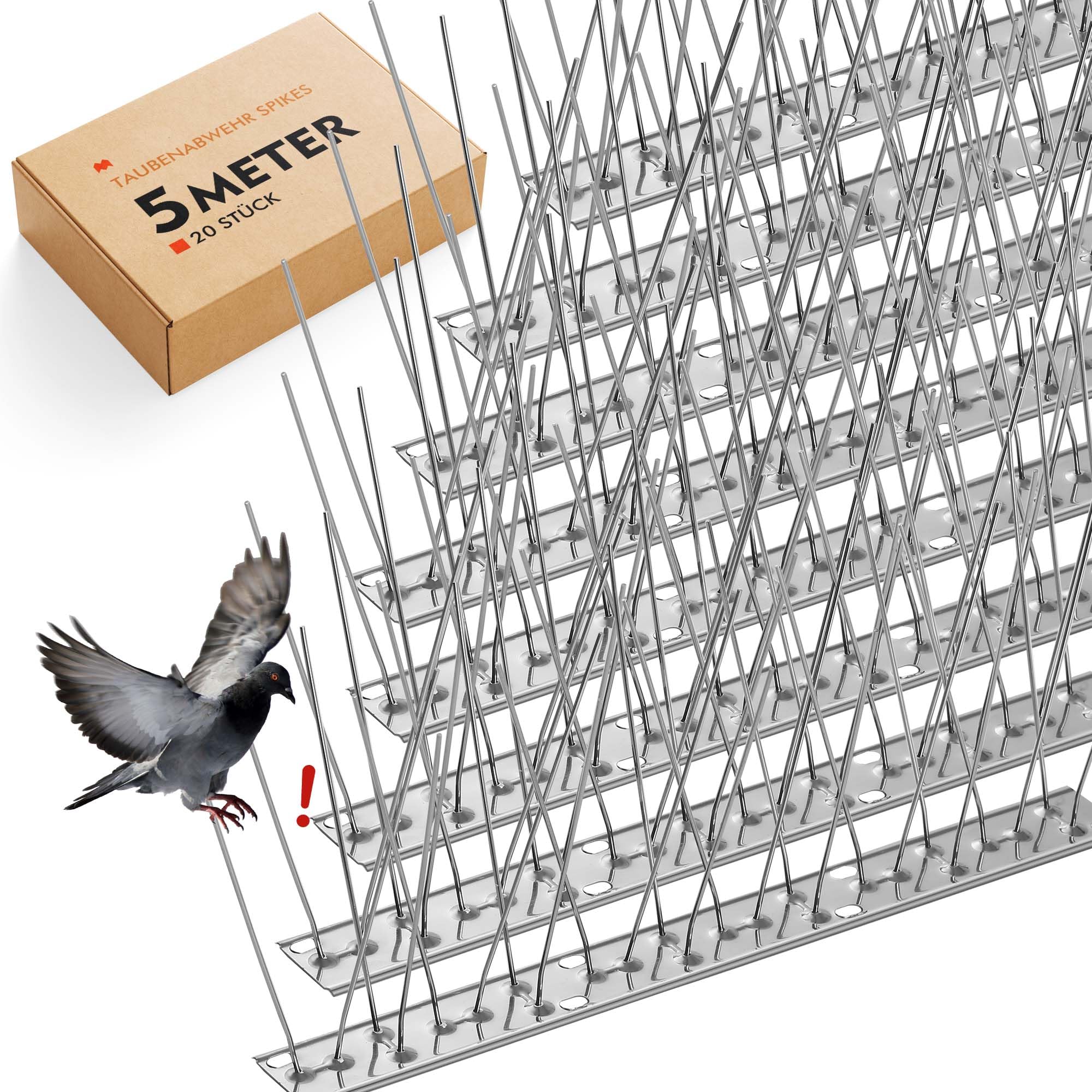 5M Pic Anti Pigeon, Pique Anti Pigeon en Acier Inoxydable de Haute Qualité, Résistant à la Corrosion, Anti Pigeons pour Balcon, Jardins sur Toit ou Murs D'intimité (5M)