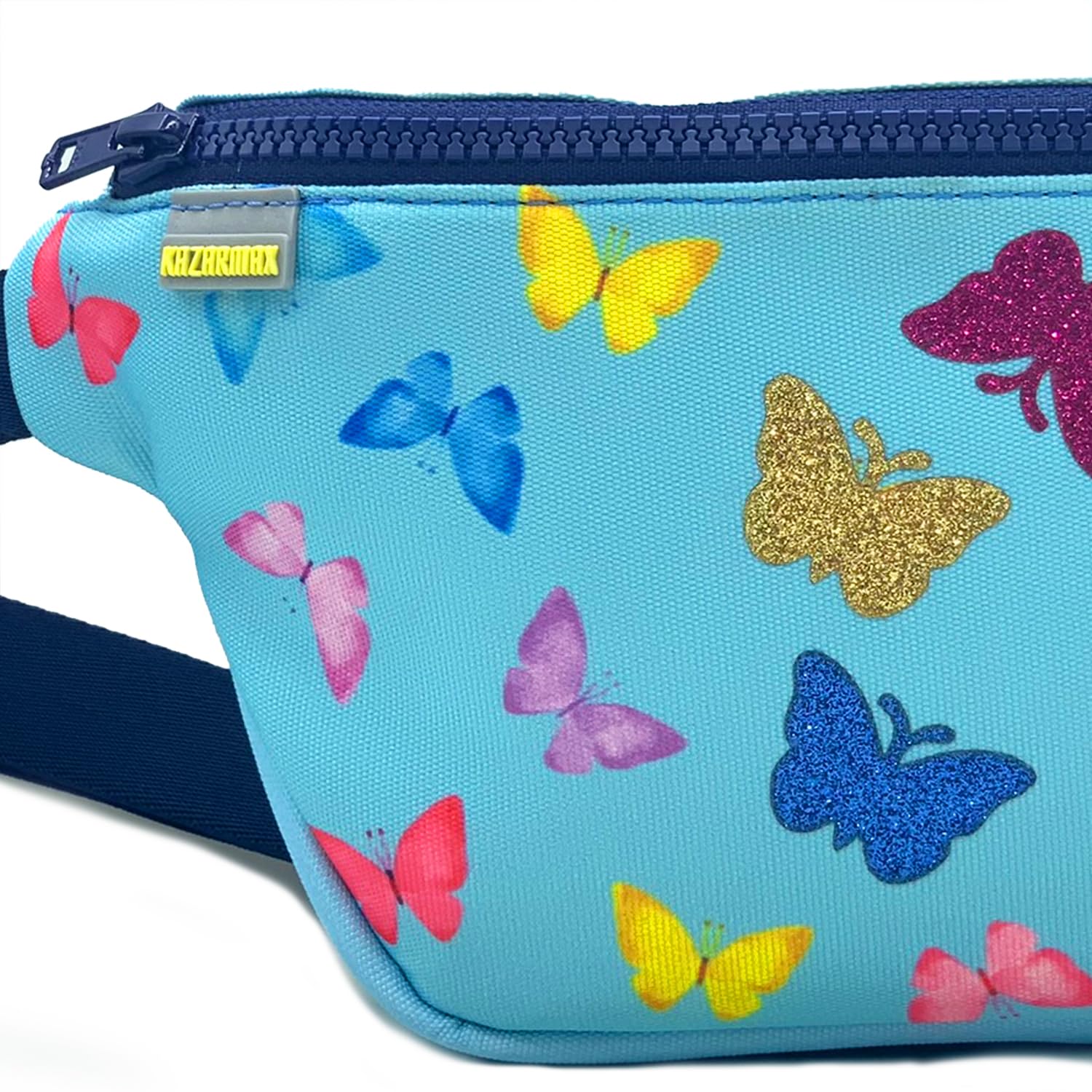 KazarMax Butterfly Printed Waist Bag Fanny Pack Stylish Chest Bag Travelling/Party/Festival/Running/Hiking/Waterproof/Adjustable Strap Bum Bag for Girls(Sky Blue) 3