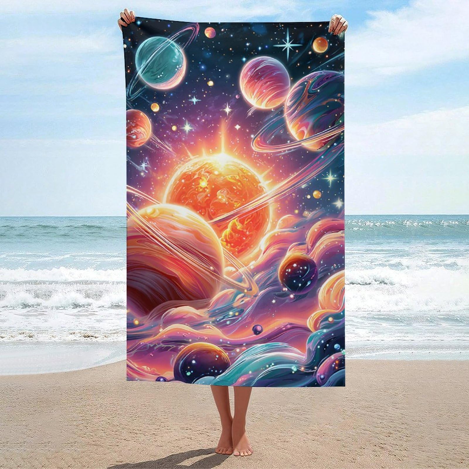 Serviette de plage espace pour piscine camping et yoga en plein air