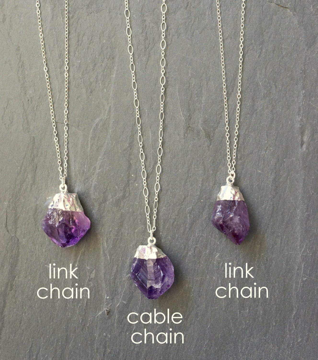 uncut amethyst necklace