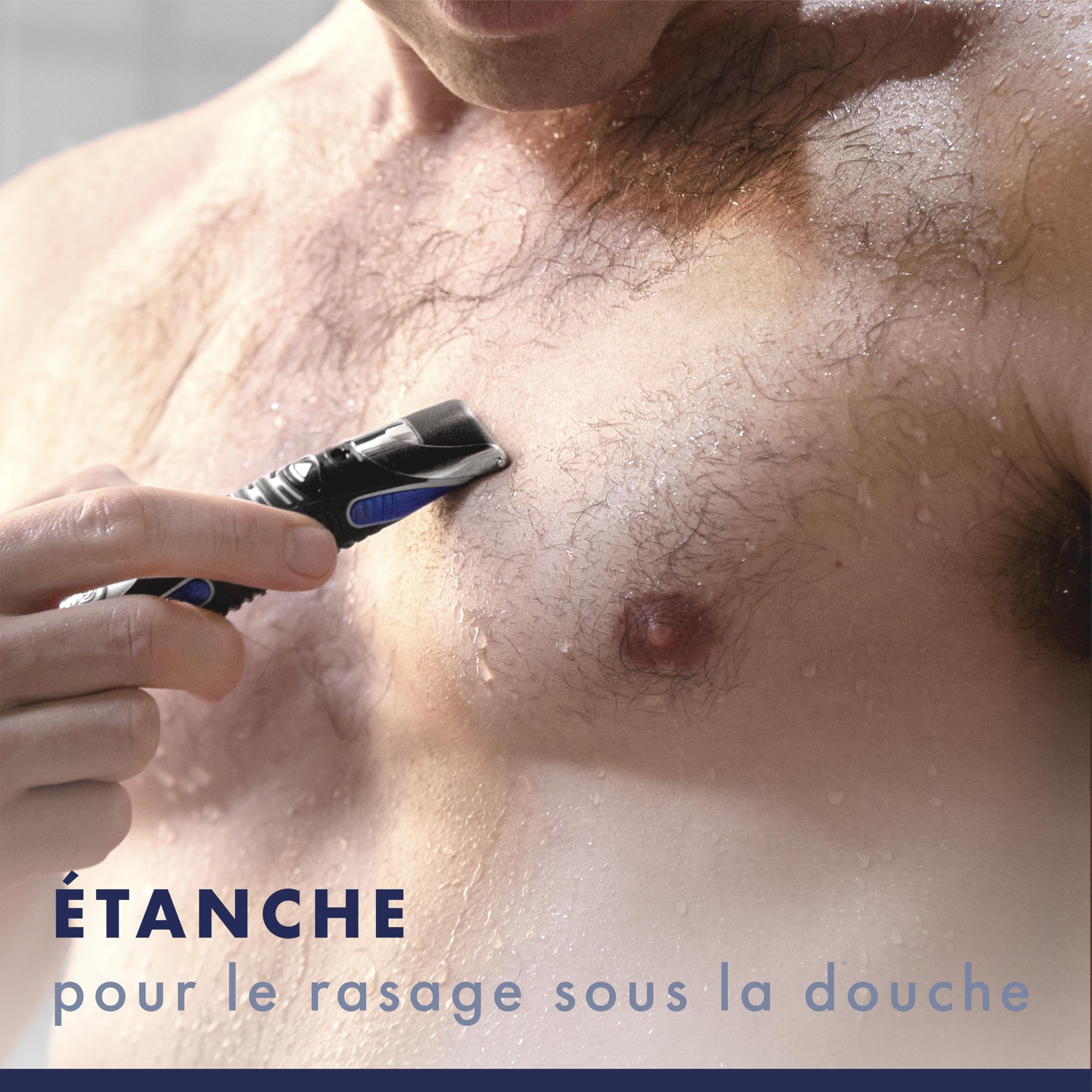 Gillette Tondeuse Homme Tout-en-Un, Bleu et Noir, avec 4 Accessoires | Etanche, sans Fil, Coffret Comprend 1 Tête de Rasoir à 5 Lames Problades en Acier Inoxydable, 3 Sabots, Technologie Braun