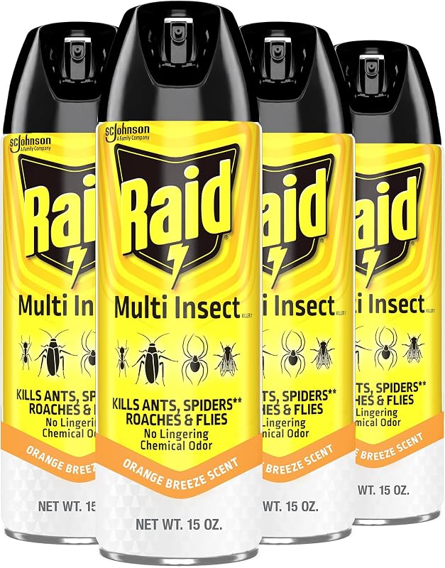 Raid Multi Insect Killer, Orange Breeze 15 Ounce (Pack of 4)