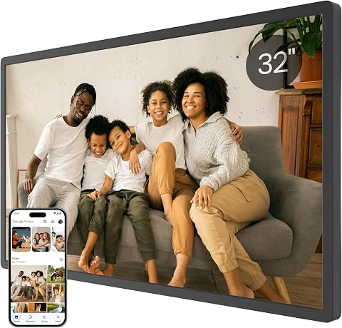 32-Inch Digital Picture Frame with Large Display, Unlimited Storage, and Wi-Fi S