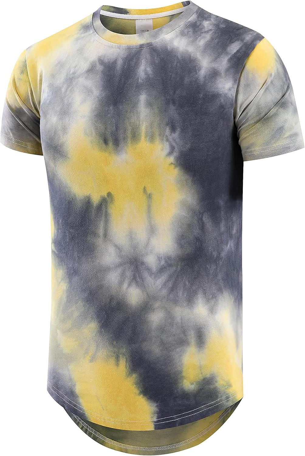 Men's Hip Hop Tie Dye T-Shirt | Trendy Hipster Style with Curve Hem | Casual Streetwear Tee for Men