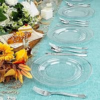 Vista 13 de I00000 60PCS Clear Gold Dessert Plates, Clear Plastic Plates with Gold Rim 7 Inch, Fancy Disposable Wedding Plate Heavy Duty for Thanksgiving