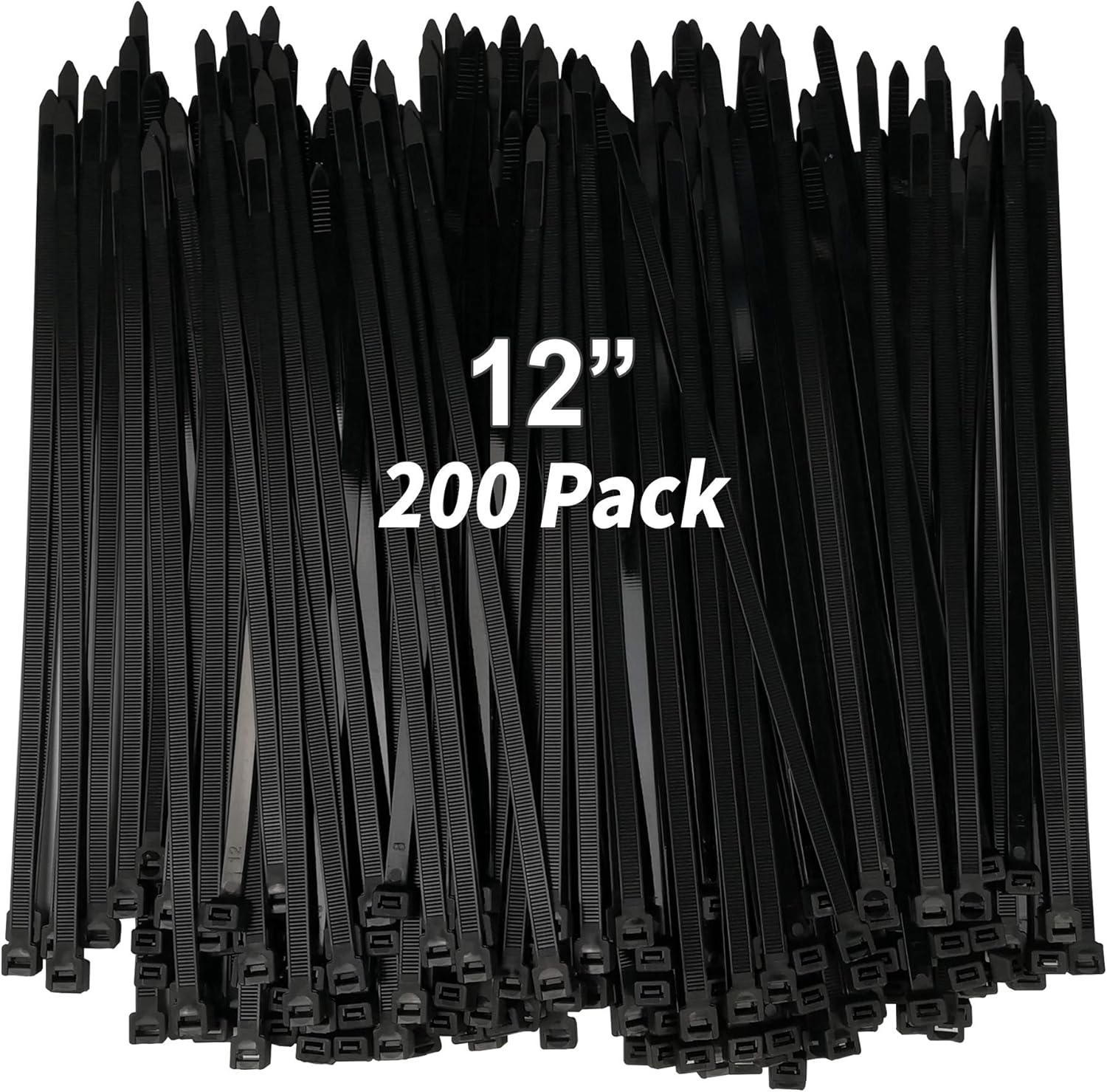 12" Heavy Duty Cable Zip Ties by Dekun, Ultra Strong 120 LB Tensile Strength Industrial Grade Wire Straps for Indoor and Outdoor Use, 50 Pcs Black & 50 Pcs White (Total 100 Piece)