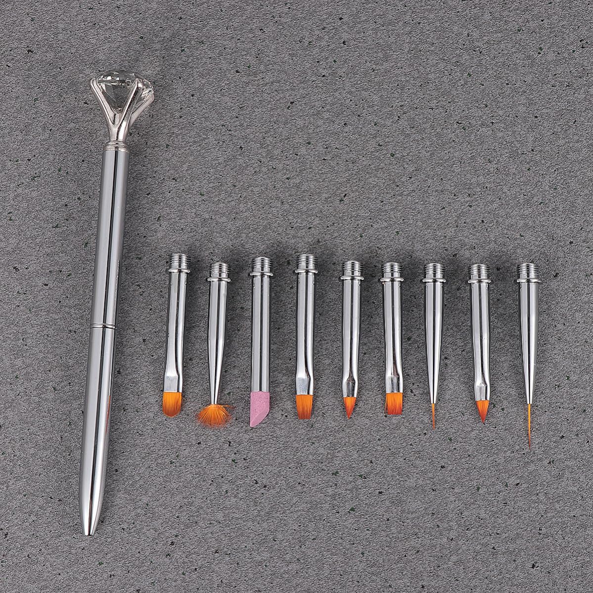 10pcs Nail Art Painting Brush Set Professional Replaceable Nail Drawing Pens with Stainless Steel and Fiber Material Suitable for Personal Use and Gift