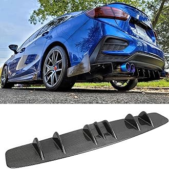 33" Car Rear Bumper Lip, Universal Rear Diffuser Shark Fin Style Bumper, Wing Spoiler Splitter Spoiler, Compatible with Honda Civic Accord Nissan Volkswagen Jetta adillac Audi Ford Chrysler