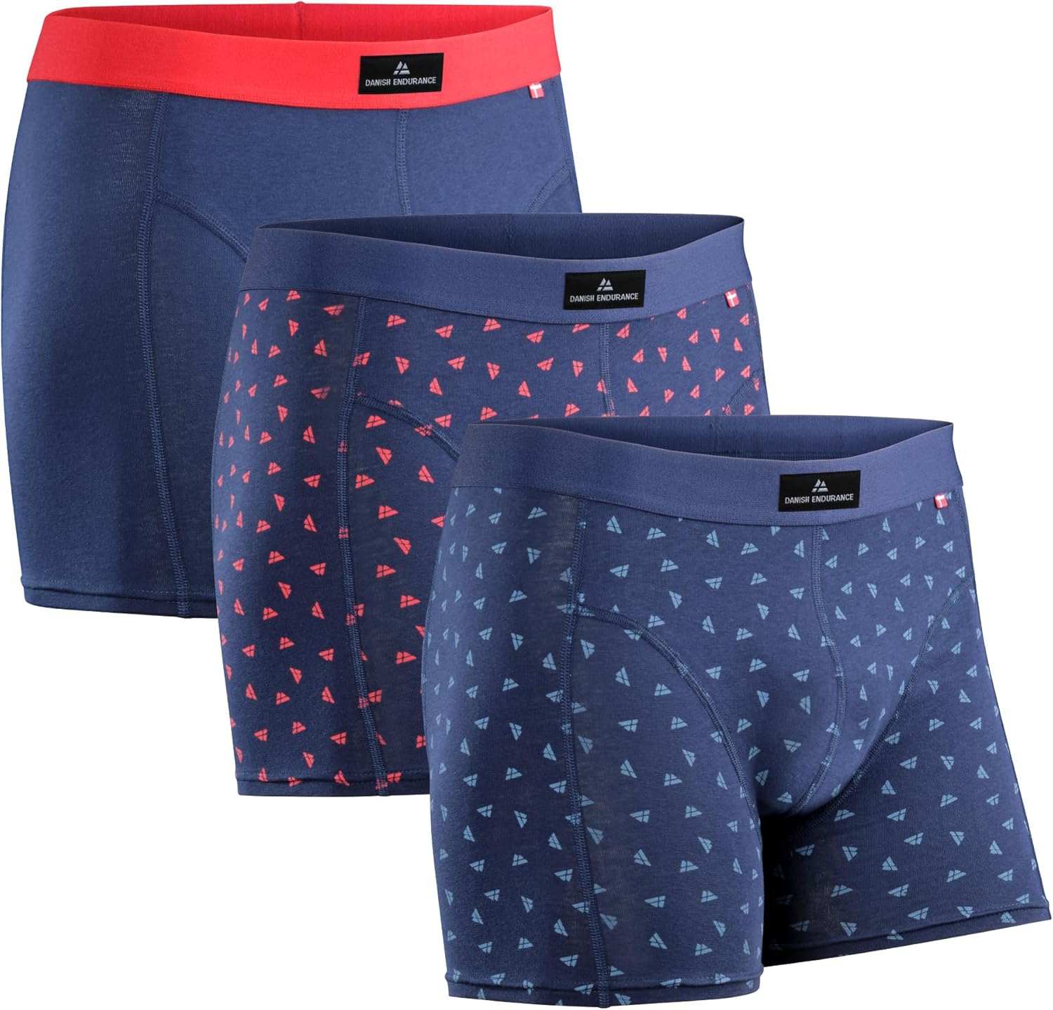 Danish Endurance Boxer da Uomo in Cotone Premium, Elastico, Biancheria Intima Comoda, 3 Confezioni