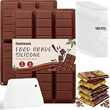 Silicone Molds for Chocolate, 2 Pieces Food Grade Silicone Mold, for DIY Chocolate Bar, Candy, Ice Cubes, Mould and Wax Melts (B)