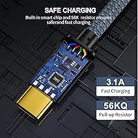 Vista 7 de Meokse Cable USB A a USB C de 20 pies (19.7 ft), cable trenzado de carga rápida tipo C, compatible con Samsung Galaxy S10/S9/S8/Note Series, LG