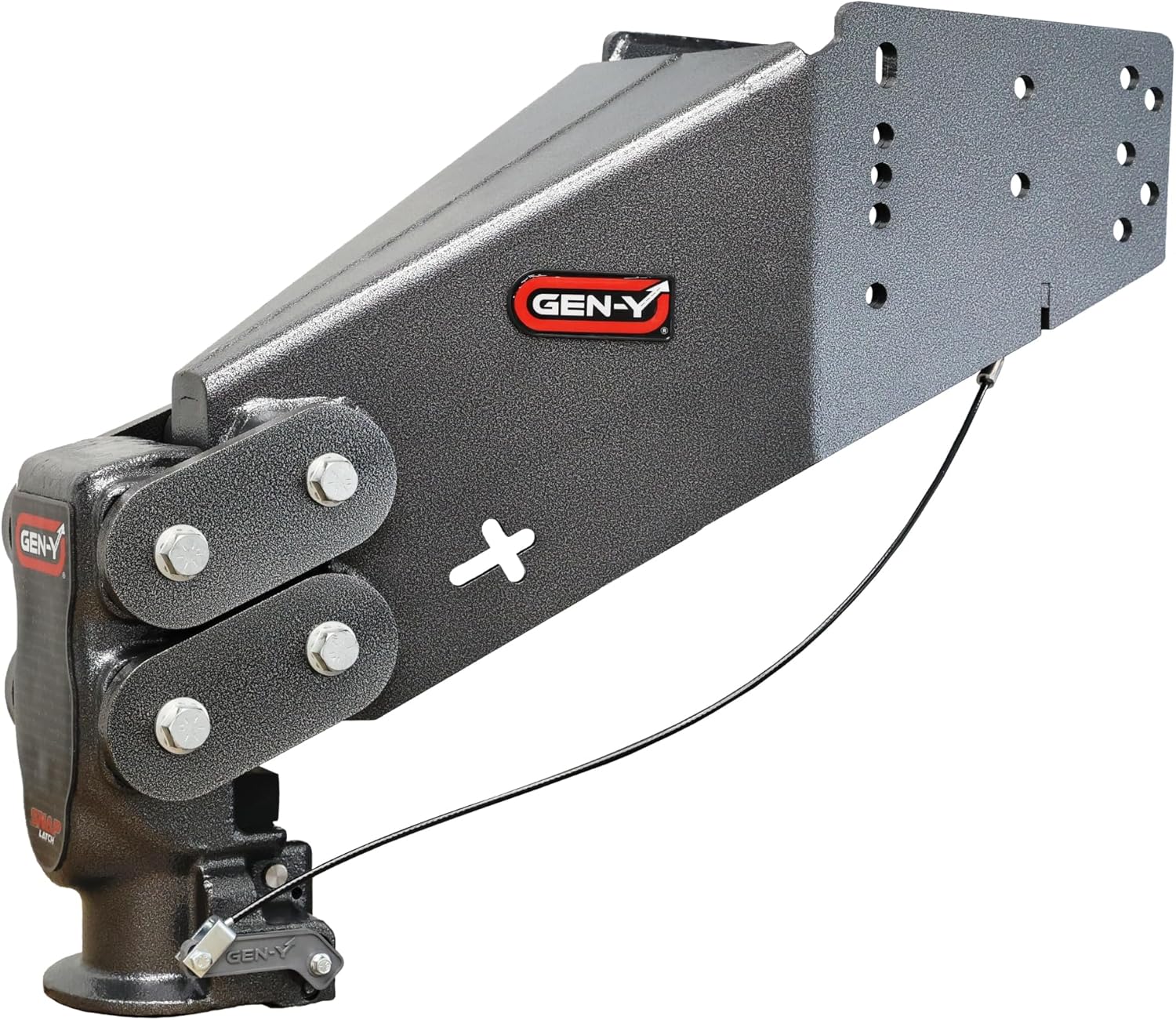 GEN-Y Hitch Fifth Wheel to Gooseneck SnapLatch Coupler - 1,500 LBS - 4,500 LBS Pin Weight Range - 30K LBS Towing Capacity - Compatable with 2 5/16" Gooseneck Ball - Silver