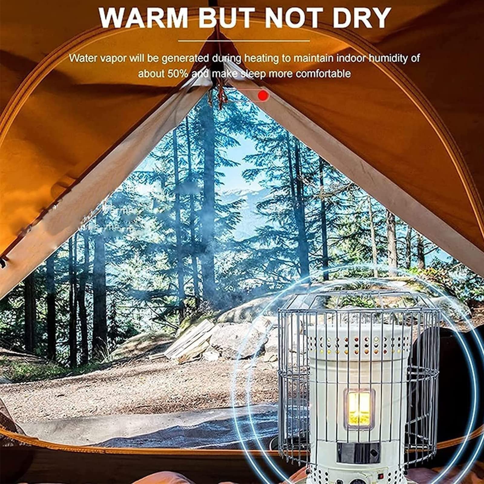 7.8L Petroleumofen mit Löschautomatik für Den Innen- und AußEnbereich,Tragbarer Heizung Ohne Strom für Haus,Terrasse,Camping,Eisfischen,Mobile Multifunktionale Petroleum Heizung für Notheizung,Weiß,B