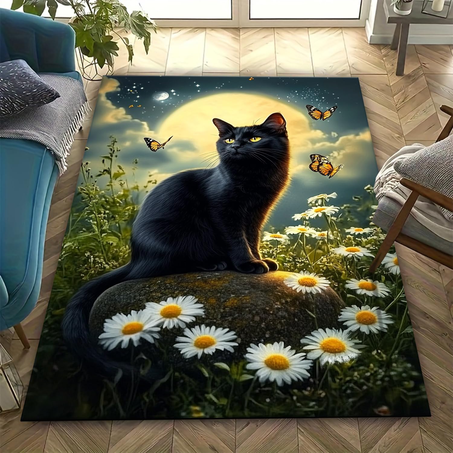 Tapis de décoration chat 3D pour une chambre d'enfant douce et cosy